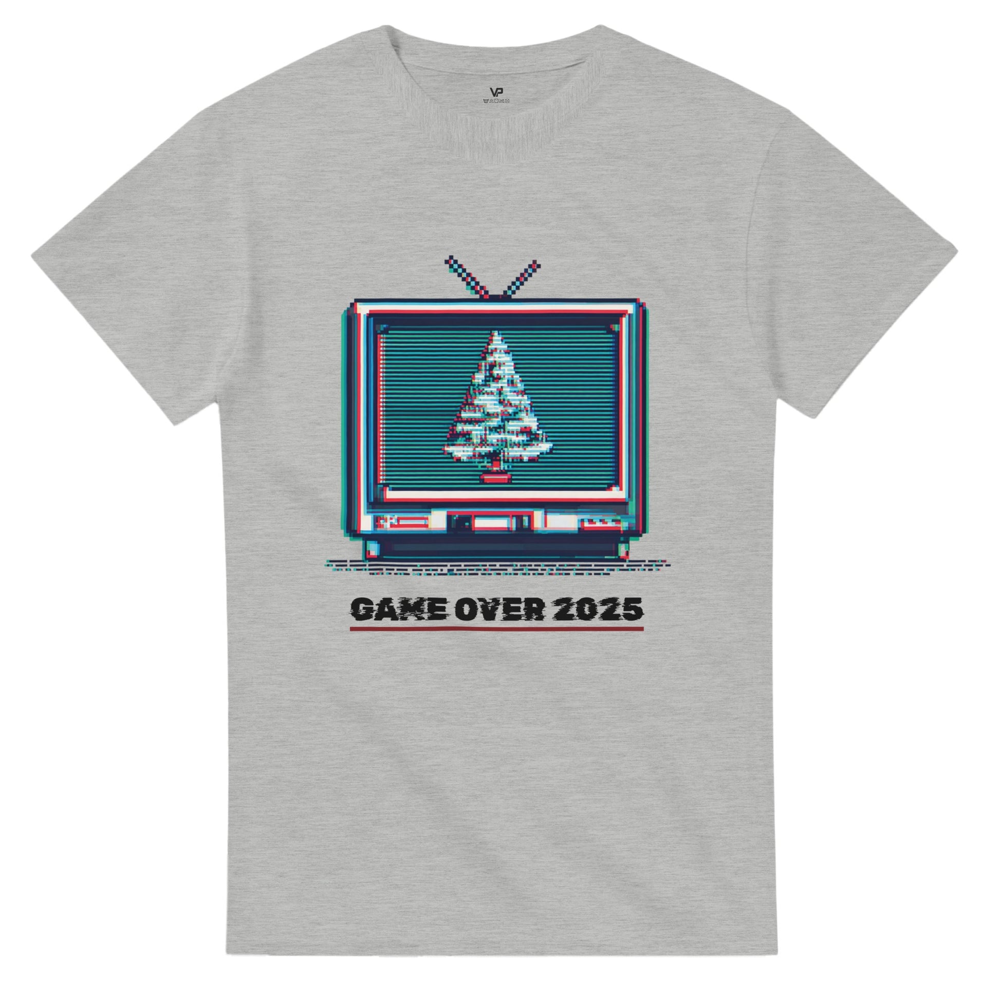 Das perfekte Weihnachts-Shirt für Retro-Gamer. Pixel-Art Weihnachtsbaum im klassischen Röhrenfernseher. Nostalgie pur aus der AETERNA Kollektion. Hol dir den 8-Bit Vibe.
