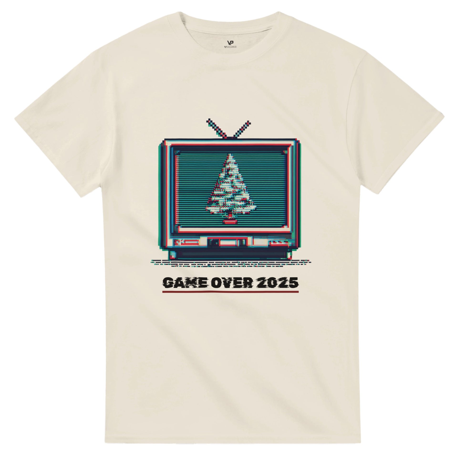 Das perfekte Weihnachts-Shirt für Retro-Gamer. Pixel-Art Weihnachtsbaum im klassischen Röhrenfernseher. Nostalgie pur aus der AETERNA Kollektion. Hol dir den 8-Bit Vibe.