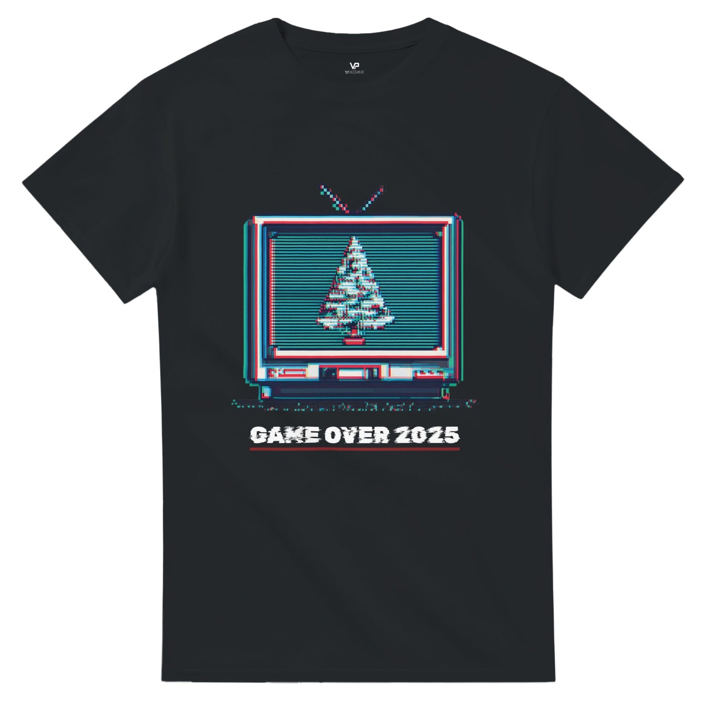 Das perfekte Weihnachts-Shirt für Retro-Gamer. Pixel-Art Weihnachtsbaum im klassischen Röhrenfernseher. Nostalgie pur aus der AETERNA Kollektion. Hol dir den 8-Bit Vibe.