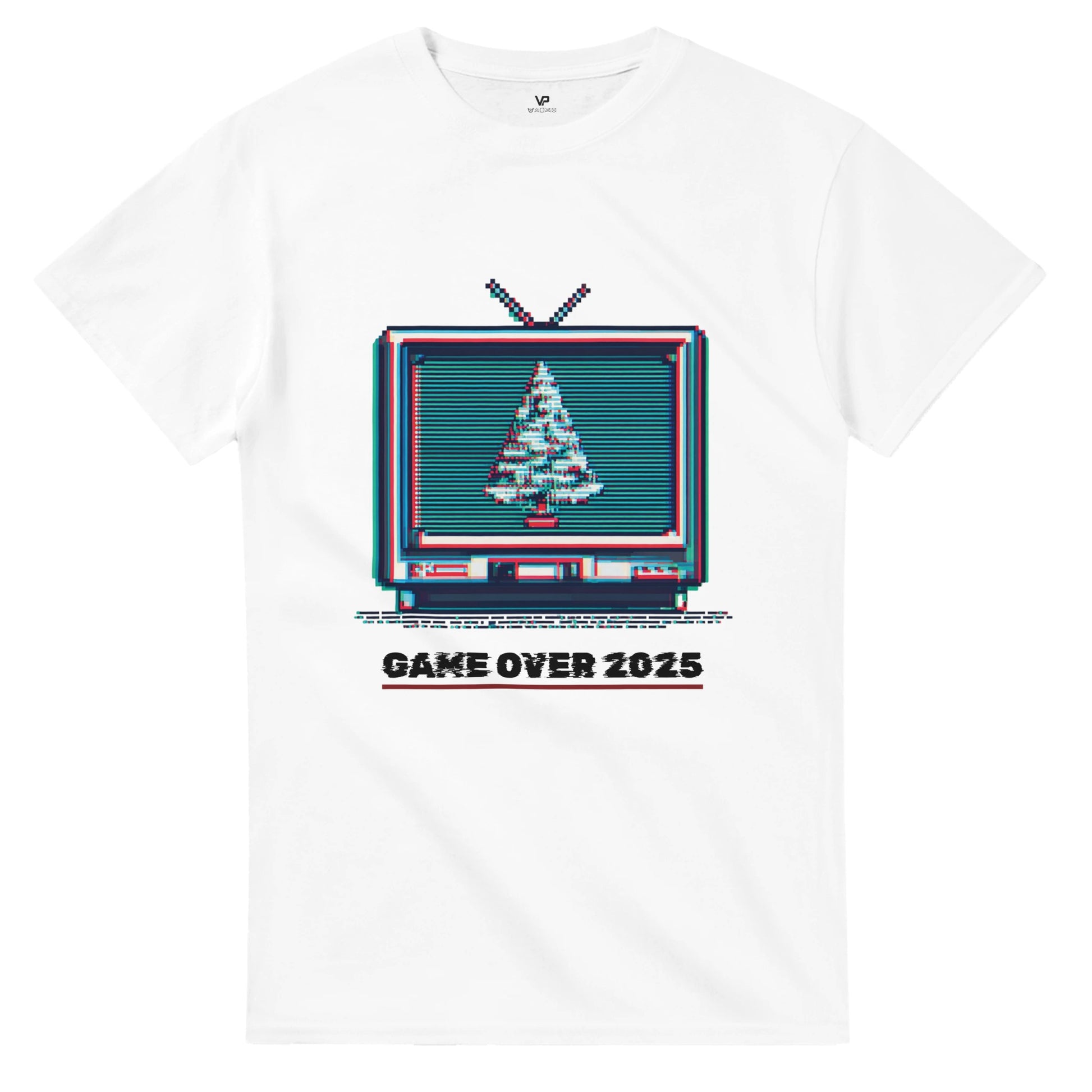 Das perfekte Weihnachts-Shirt für Retro-Gamer. Pixel-Art Weihnachtsbaum im klassischen Röhrenfernseher. Nostalgie pur aus der AETERNA Kollektion. Hol dir den 8-Bit Vibe.