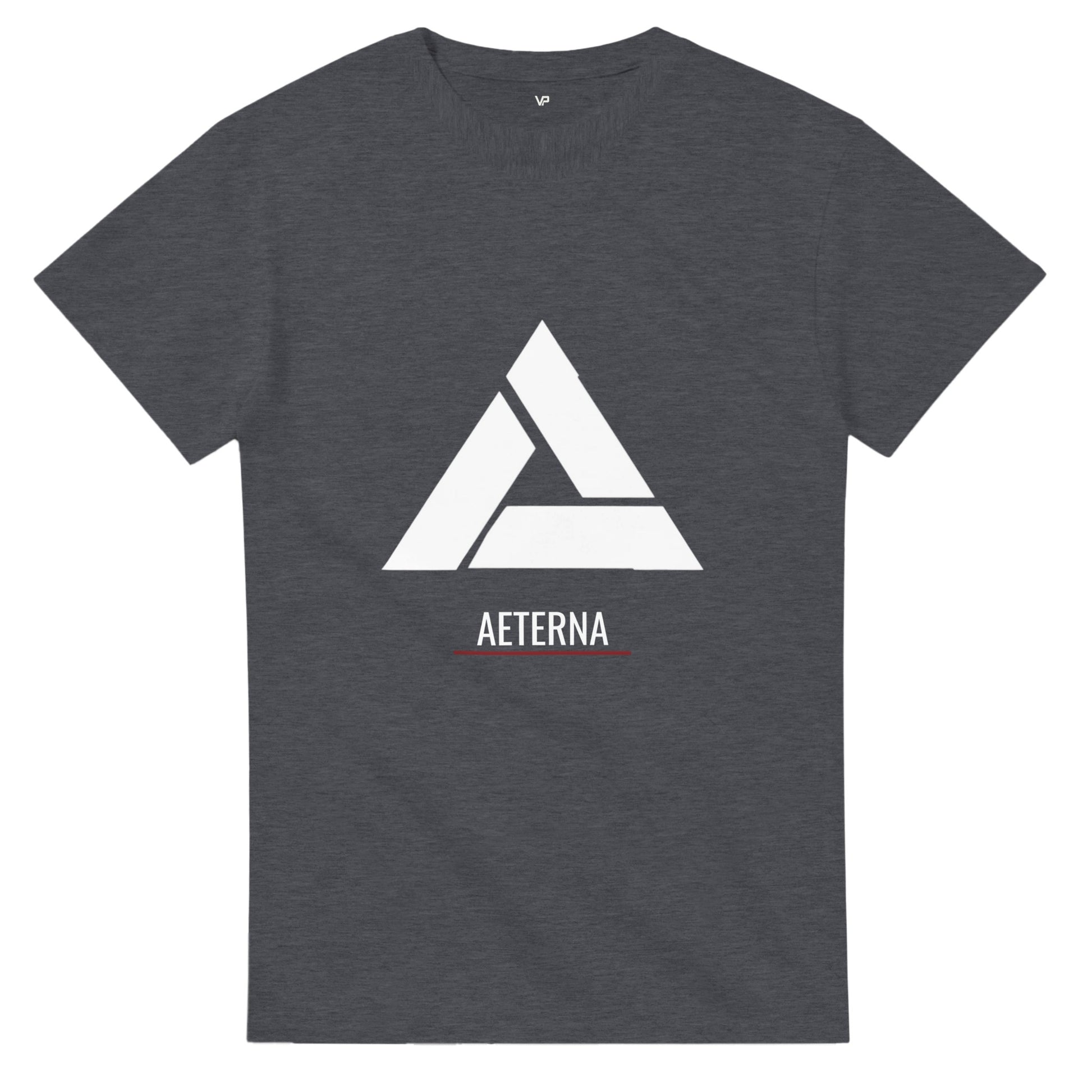 dunkles Heidekraut AETERNA T-Shirt von VidaroPrints mit dem "Das Paradoxon" Design (ein minimalistisches, weißes Penrose-Dreieck).