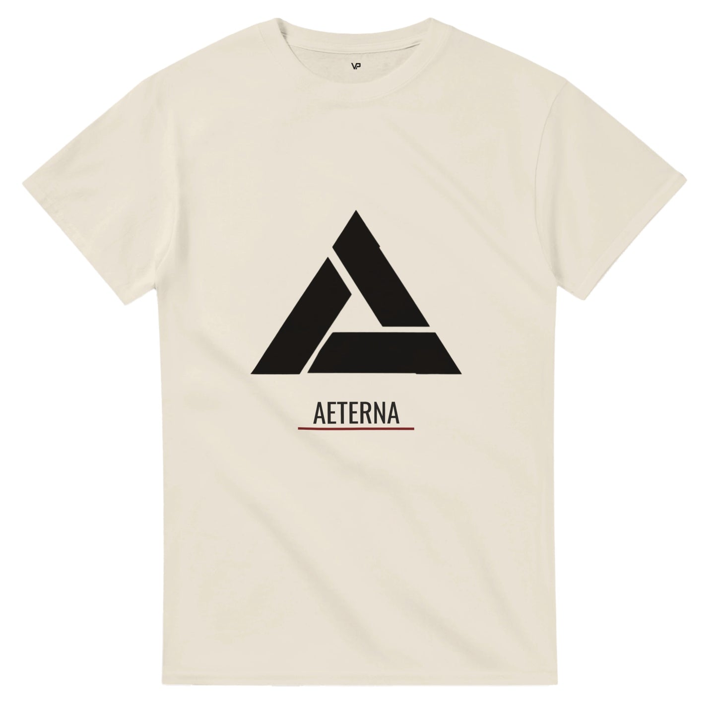 Natural farbendes AETERNA T-Shirt von VidaroPrints mit dem "Das Paradoxon" Design (ein minimalistisches, weißes Penrose-Dreieck).