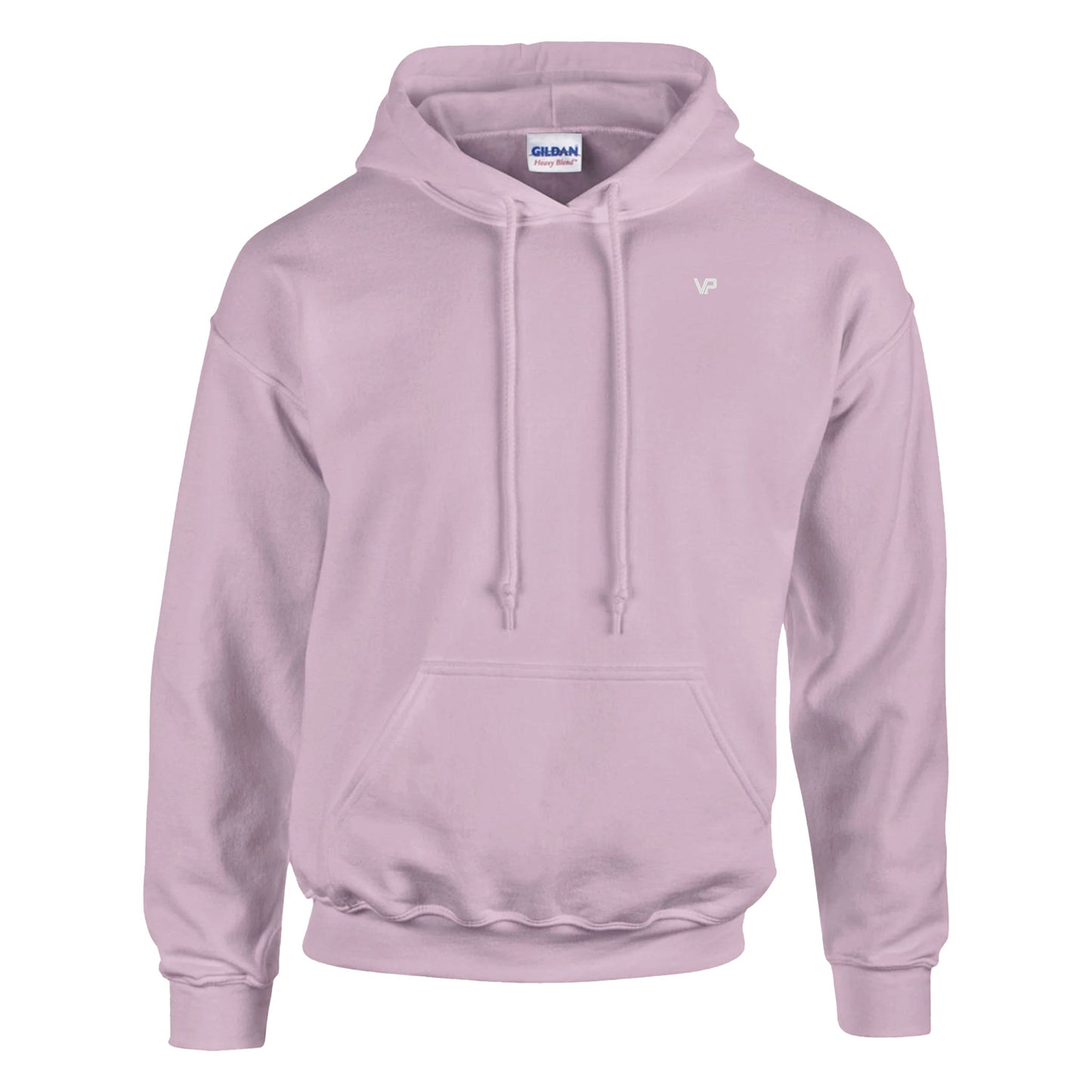 Pinker VIRTUS Hoodie von VidaroPrints mit dem großen weißen Text "NOBODY CARES, WORK HARDER." als Motiv.